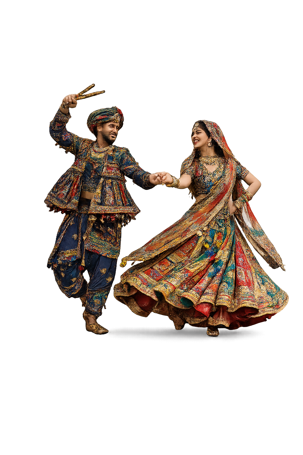 Gujarati Garba dancers in traditional attire
